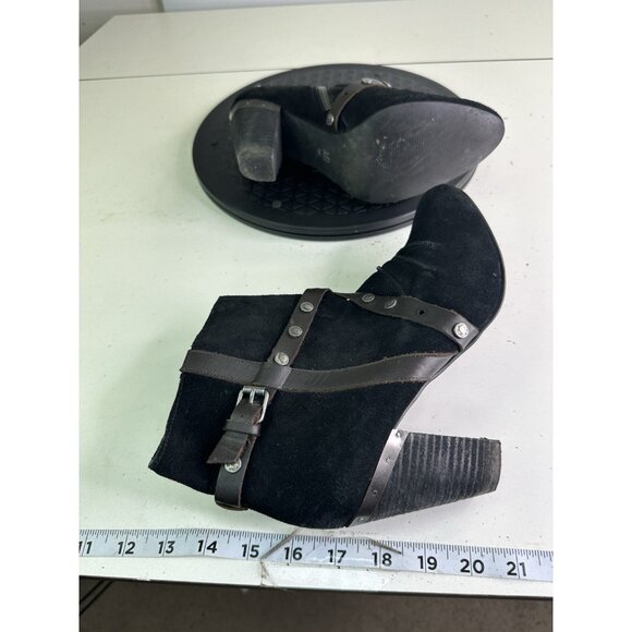 Mia Limited Edition Black Leather Studded Jeweled Ankle Boots Women’s Size 9M - Picture 5 of 10